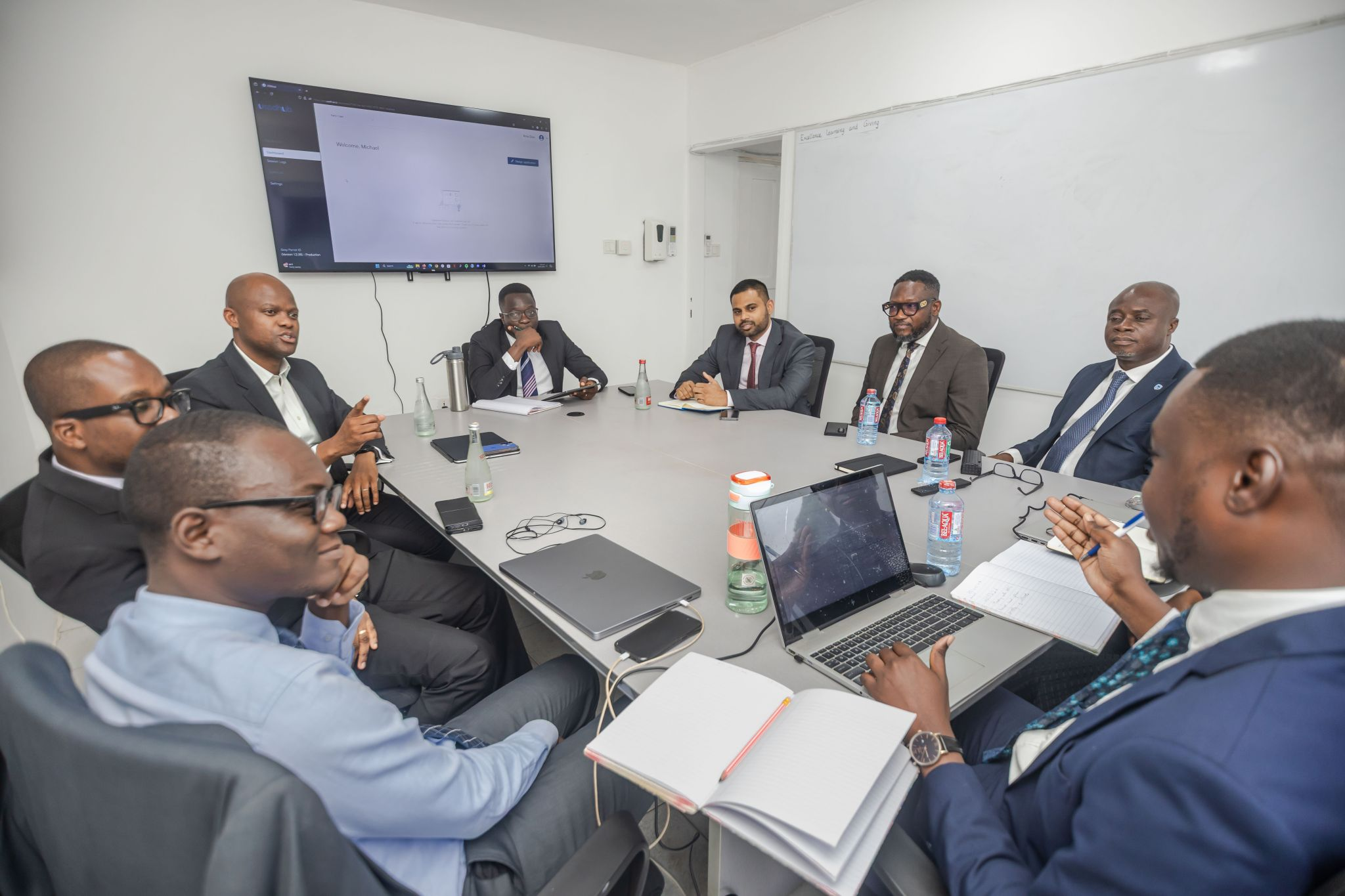 From Left to Right: Matey Aryeh, Jabez Kusi, Ontiretse Modise, Papa Kwame Anane, Dushen Thathiah,  Abdul-Wahab Atchulo Mohamdu, Michael Charway, Richard Frimpong